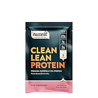 Nuzest - Pea Protein Powder - Clean Lean Protein, Premium Vegan Plant Based Protein Powder, Dairy Free, Gluten Free, GMO Free, Naturally Sweetened Protein Shake, Wild Strawberry, 1 Serving, 0.9 oz