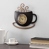 FirsTime Latte Cup Clock, Plastic, Farmhouse Style, 11.5 x 1.375 x 11 inches, Bronze