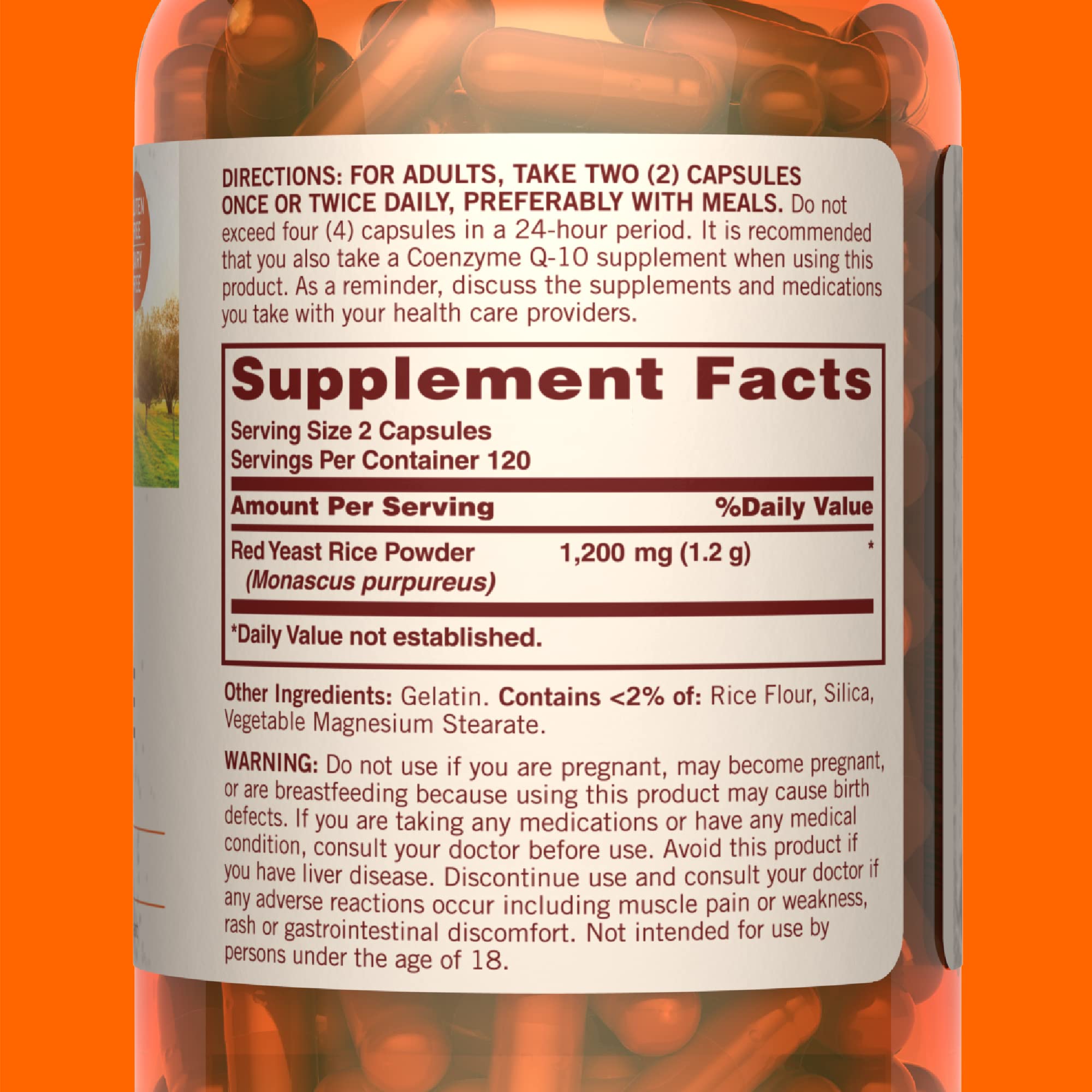Sundown Red Yeast Rice 1200 mg, Naturally Derived, 240 Capsules (Packaging May Vary)