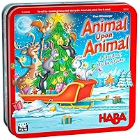 HABA Animal Upon Animal Christmas Limited Edition Wooden Stacking Game in Collector's Tin - The