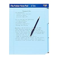 File Folder Notepad - Pack of 12-9.5 x 12.5 Inch Notebook Organizer Folders for Filing, Document, and Clipboard Organization - Blue