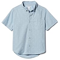 Amazon Essentials Boys and Toddlers' Short-Sleeve Woven Poplin Chambray Button-Down Shirt