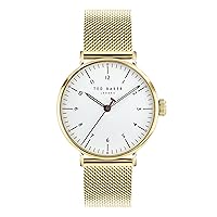 Ted Baker Howden Stainless Steel Yellow Gold Mesh Band Watch (Model: BKPHOF2069I)