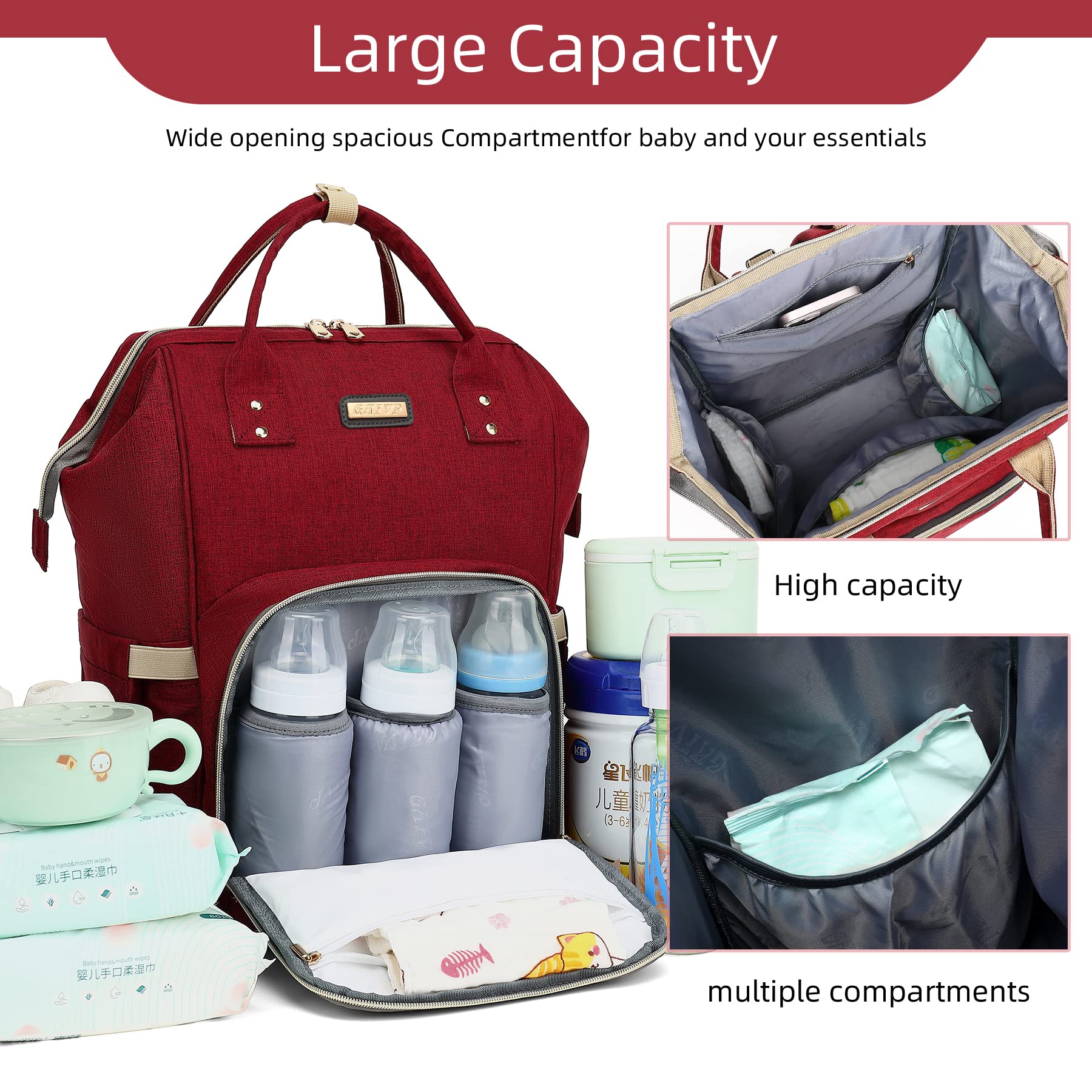 GAIVP Diaper Bag Backpack,Baby Bags for Mom and Dad Maternity Diaper Bag