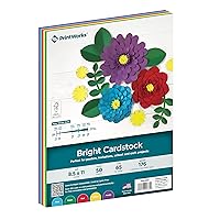 Printworks Bright Cardstock, 65 lb, 4 Assorted Bright Colors, FSC Certified, Perfect for School and Craft Projects, 50 Sheets, 8.5” x 11” (00682)