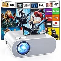 Projector, Native 1080P Full HD Bluetooth Projector with Speaker, Outdoor Portable Movie Mini Projector Compatible with Laptop, Smartphone, TV Stick, Xbox, PS5