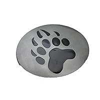Men's Women's Fashion Belt Buckle Oval Silver Metal Bear Animal Black Foot Print Dog Hunter Native