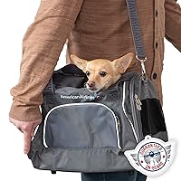 American Airlines Travel Pet Carrier, Airline Approved & Guaranteed On Board - Charcoal Gray, Medium