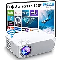 5G WiFi Projector, ACROJOY 2023 Native 1080P Projector 4K Supported with 120'' Projector Screen, Portable Video Projector for Home Theater, Indoor and Outdoor Movie, Compatible with TV Stick, HDMI