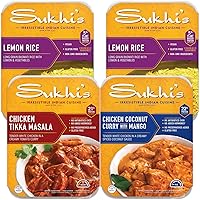 Indian Food Refrigerated Entrees | Ready to Eat Indian Meals | Family Dinner Bundle, 4 Count