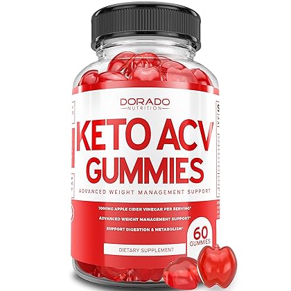 Keto ACV Gummies for Weight Management Advanced Formula (1000mg Per Serving) - Apple Cider Vinegar Gummies - Support Healthy Digestion & Metabolism - Delicious Apple Flavor - ACV 1000mg (60 Gummies)