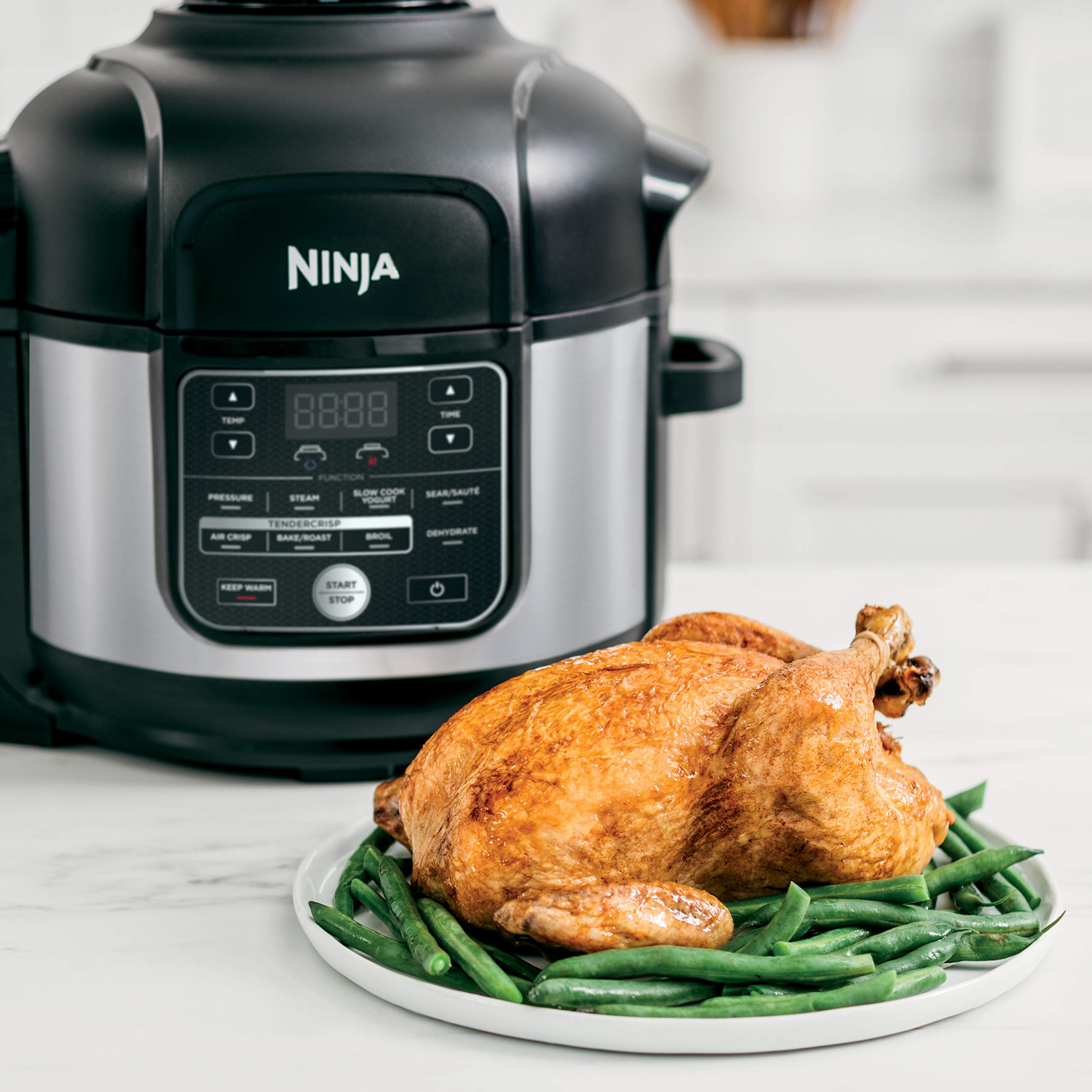 Ninja OS301 Foodi 10-in-1 Pressure Cooker and Air Fryer with Nesting Broil Rack, 6.5 Quart, Stainless Steel