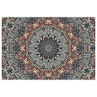 Mandala Floral Placemats Set of 1 for Dining Table Washable Non Slip Placemat for Christmas Holiday Birthday Party Table