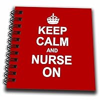 3dRose db_157745_3 Keep Calm and Nurse on Red Carry on Nursing Nurses Day Gifts Fun Funny Job Humor Modern Stylish Mini Notepad, 4