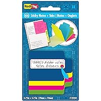 Redi-Tag Mini Neon Divider Notepad, 100 Tabbed Sticky Notes, 4 Neon Colors, 2.75 Inch Square, 1 Pack (10240)
