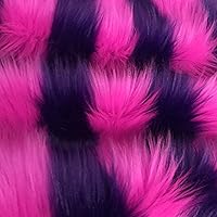 | Faux Fur Fabric Ultra Soft Deluxe Plush Shaggy Squares | Craft, Sewing, Props, Costumes, Decoration (Cheshire Hot Pink Purple, 20x20 inches)