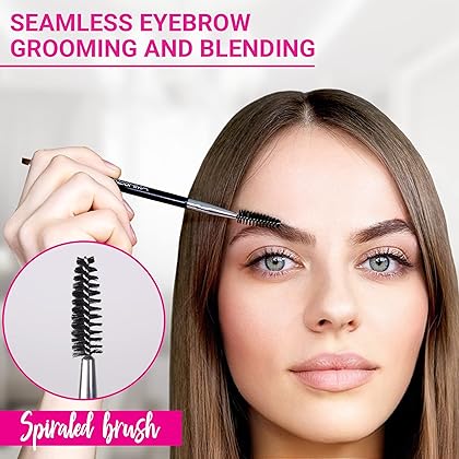 Eyebrow Brush Duo by Keshima - Premium Quality Angled Eye Brow Brush and Eyebrow Spoolie