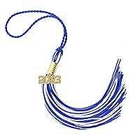 2023 Royal/White Graduation Tassel - Every School Color Available - Made in USA