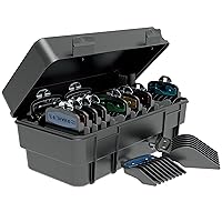 Wahl Genuine Secure-Snap™ Guide Comb Set with Colored Metal Clips and Guard Organization Caddy, 12 Full Size Attachment Guards from 1/16” to 1” for Increased Cutting Performance Grey - 3291-300