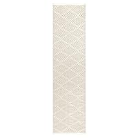 Rein Solid Diamond Everwash™ Washable Runner Area Rug with Non-Slip Backing, Pet Friendly Rug, Beige, 1'9