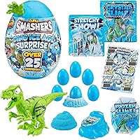 Smashers Dino Ice Age Raptor Series 3 by ZURU Surprise Egg with Over 25 Surprises! - Slime, Dinosaur Toy, Collectibles, Toys for Boys and Kids (Raptor) , Blue