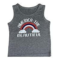 4th of July Kids T-Shirt, Dress & Tank - America The Beautiful - Red, White & Blue Rainbow - Toddler & Youth