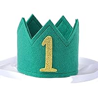 Dog Cat 1st Birthday Crown - Puppy Kitten First Birthday Party Decorations,One Pet Birthday Hat,1st Dog And Cat Pet Party Decor,Puppy Kitten First Photo Prop Cake Smash (Green)