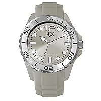 H2X Men's SC382UC2 Reef Silver Luminous Dial Rotating Bezel Grey Silicone Watch