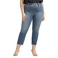 JAG Women's Plus Size Valentina High Rise Straight Leg Cropped Jeans