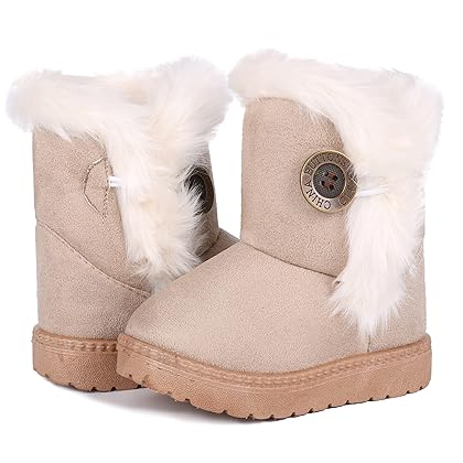 Femizee Girls Boys Warm Winter Boots Kids Outdoor Snow Boots(Toddler/Little Kid)