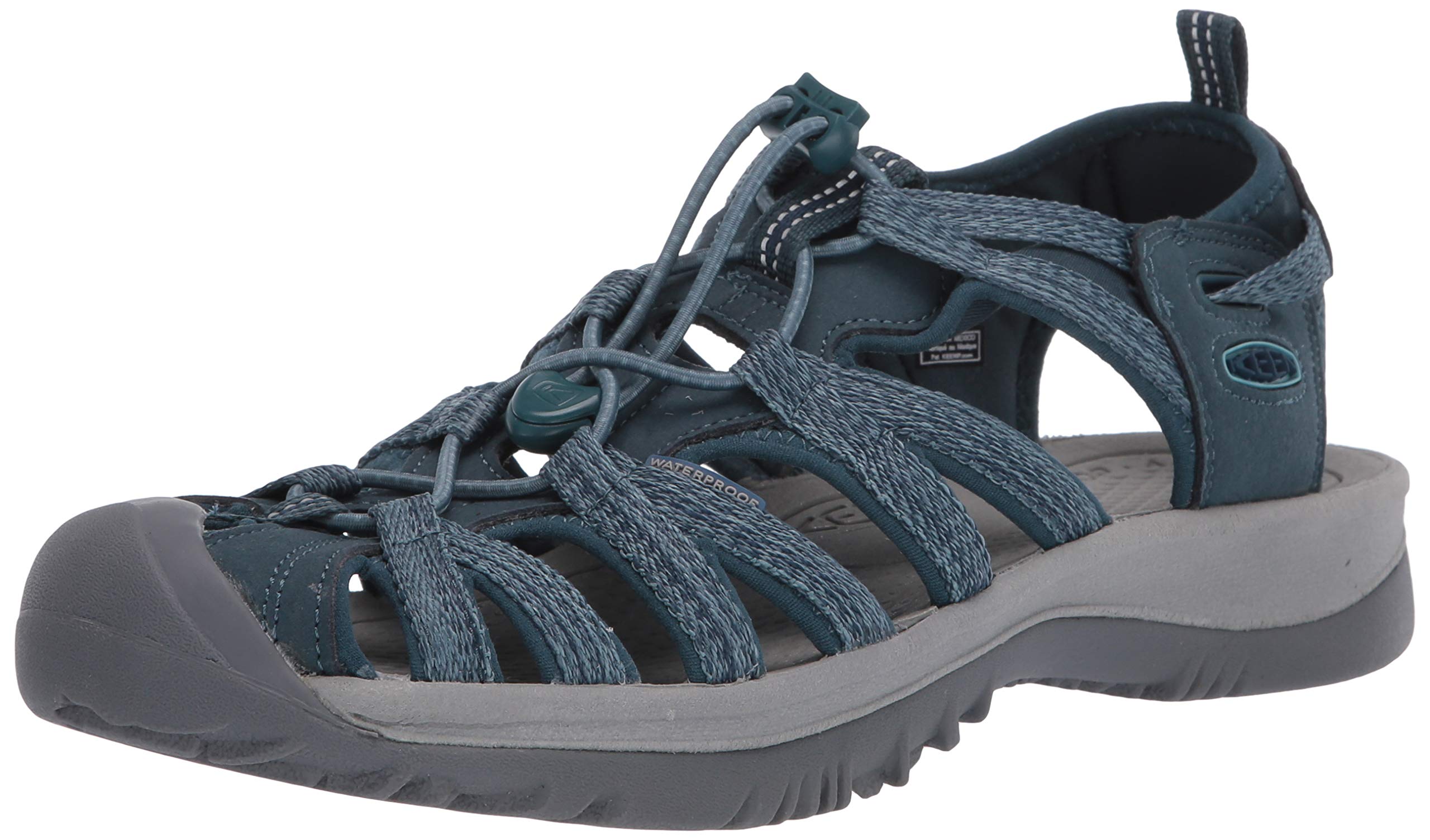 KEEN Women's Whisper Closed Toe Sport Sandals, Smoke Blue, 10 US