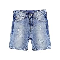 KIDSCOOL SPACE Baby Little Girls Boys Jeans Shorts,2 Big Pockets Splited Hem Decor Simple Design Cute Summer Denim Pants