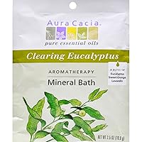 Aura Cacia Clearing Eucalyptus Aromatherapy Mineral Bath Salt, 2.5 Ounce Packet - 6 per case.6