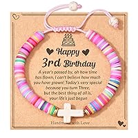 1-3 Year Old Birthday Gifts for Girl, Adjustable Cross Bracelet for Daughter Granddaughter Niece
