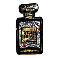 Nipitshop Patches Beautiful Nail Polish Bottle with Crystal Sequin Cartoon Children Kid Patch Clothes Bag T-Shirt Jeans Biker Badge Applique Iron on Sew On Patch