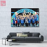 GoGoArt Roll Unstretched Canvas Print Wall Art Home Decor Photo Big Photo Poster Italy National Team UEFA EURO CUP 2020 Champion FIFA Soccer Futbol Football Celebrate A-0403-1.5 (24 X 36 inch)