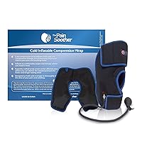 Reusable Ice Pack for Knee - Cold Therapy Compression Wrap with Air Pump and Additional Cold Pack Replacement
