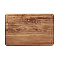 Farberware Teak Wood Cutting Board With Juice Groove and Handles, 12x18-Inch, Natural