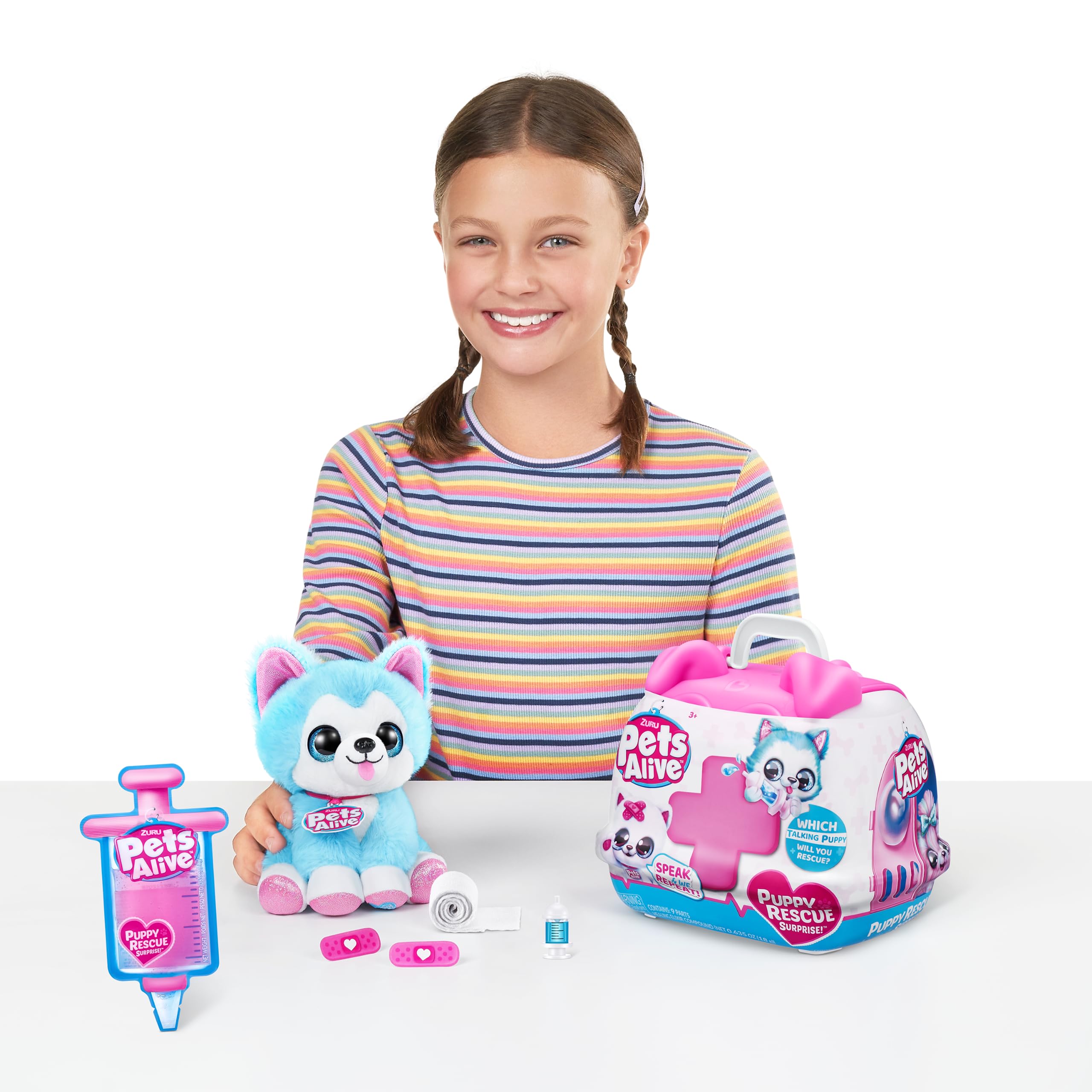 Pets Alive Pet Shop Surprise S3 Puppy Rescue (Yorkshire) by ZURU Surprise Puppy Plush, Ultra Soft Plushies, Compound Surprises Inside, Interactive Toy Pets, Electronic Speak and Repeat