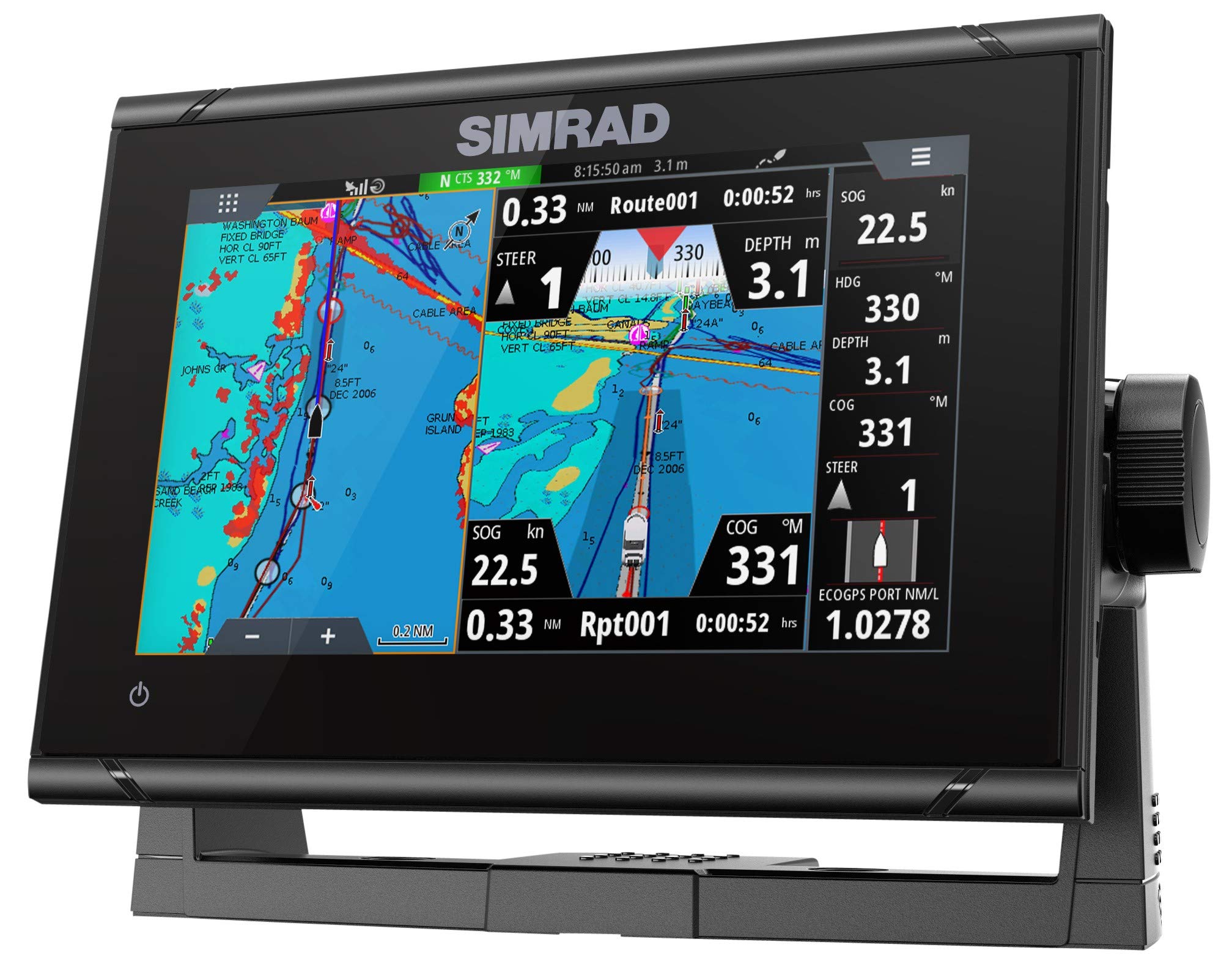 Simrad GO7 XSR - 7-inch Chartplotter with HDI Transducer, C-MAP Discover Chart Card & GO7 XSR SUNCOVER