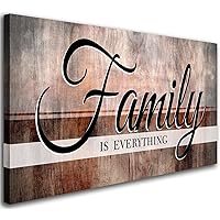 Family is Everything Wall Decor|Canvas Wall Art for Living Room|Rustic Farmhouse Wall Art|Family Signs Wall Art|Family Quote Canvas Prints Painting Picture Retro Artwork for Dining Room Bedroom Home
