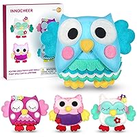 INNOCHEER Sewing Kit for Kids, 4 Pcs Owl DIY Crafting and Sewing Set, Learn to Sew Craft Kit Beginner Sewing Kit for Children Ages 6-12
