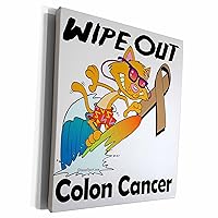 3dRose Wipe Out Colon Cancer Awareness Ribbon Cause Design - Museum Grade Canvas Wrap (cw_115141_1)