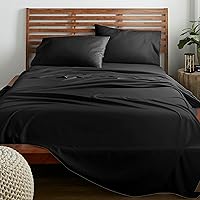 American Home Collection King Size 4 Piece Sheet Set - Extra Soft Microfiber, Breathable, Wrinkle and Fade Resistant Luxury Bedding - Deep Pockets - Easy Fit - Black Oeko-Tex Sheets