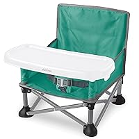 Summer by Bright Starts Pop 'N Sit Portable Booster Chair, Floor Seat, Indoor/Outdoor Use, Compact Fold, Teal, 6 Mos - 3 Yrs