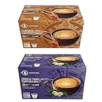 Cappuccino Coffee Cocoa Pods 2 Pack K-Cup Compatible (Caramel Cappuccino And French Vanilla Cappuccino)