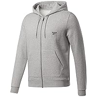 Reebok Men's Hoodie Identity Zip Up Athletic Fleece Hot Winter Fashion Sports Clothing New (Grey, S)
