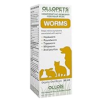 OLLOPETS Worms, Organic Homeopathic Remedy for All Pets, 1 Fl Ounce