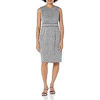 Kasper Women's Animal Jacquard Sheath Dress W/Waistband Piping