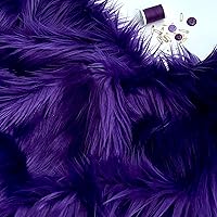 Faux Fur Fabric Ultra Soft Deluxe Plush Shaggy Squares | Craft, Sewing, Props, Costumes, Decoration (Purple, 8x8 inches)